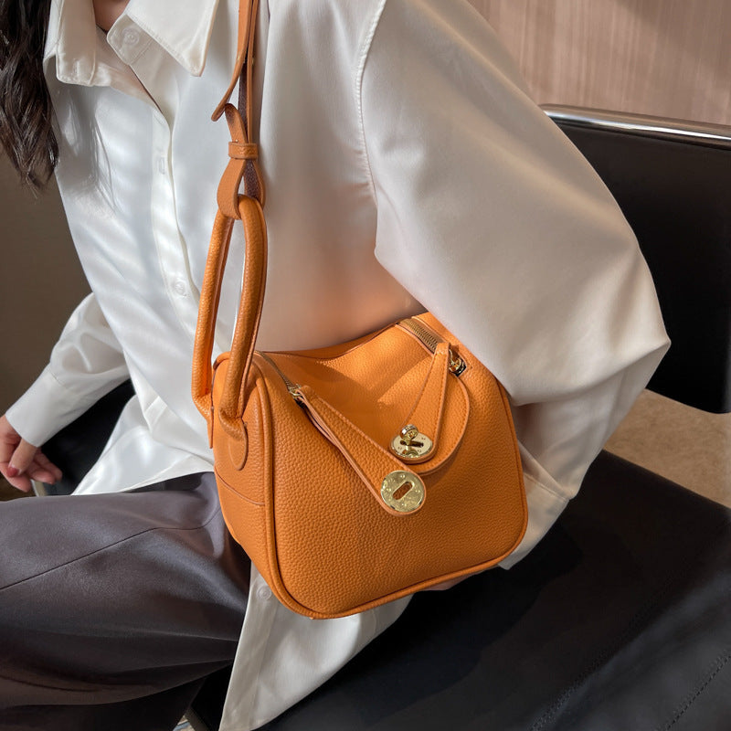 Structured Leather Handbag Bowlift