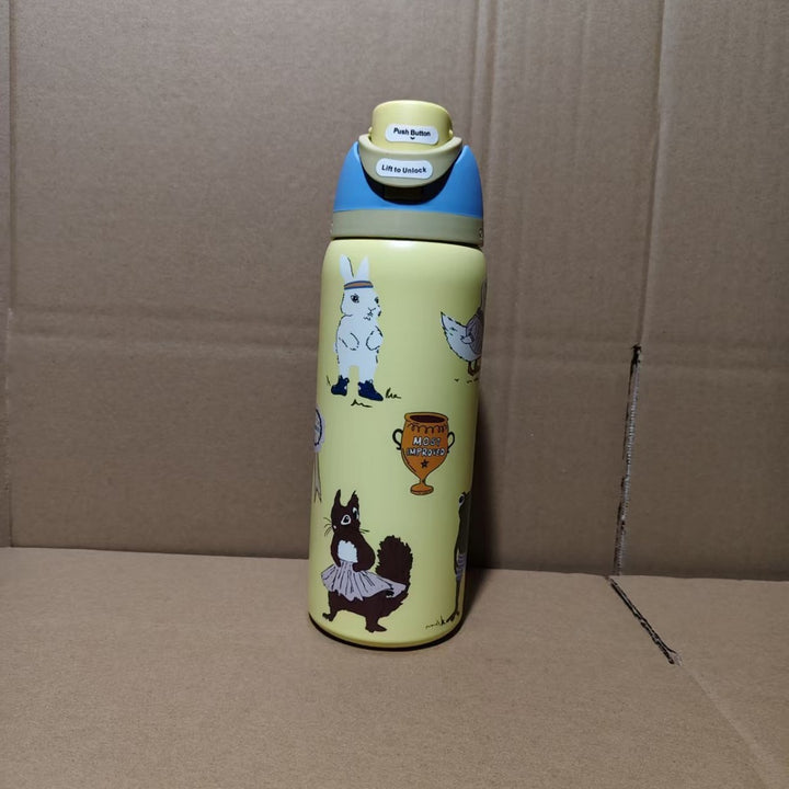 Insulated Stainless Steel Vacuum Water Bottle With One-Touch Flip Lid And Leakproof Safety Lock