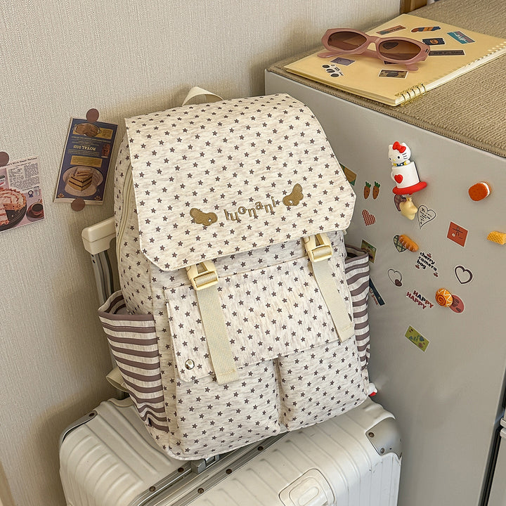 Charming Star-Embellished Casual Backpack Bowlift