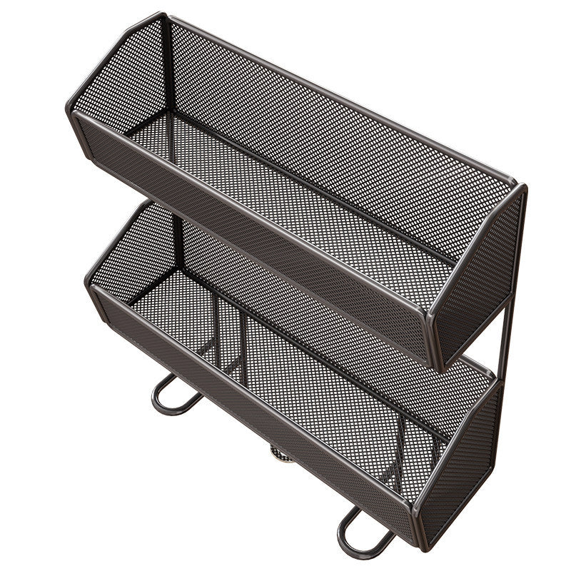 Two-Tier Mesh Countertop Vanity Organizer Shelf with Elevated Support Legs