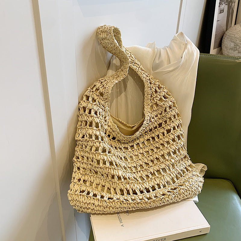 Handcrafted Woven Straw Tote Bag