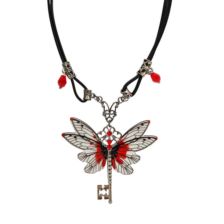 Artistic Butterfly Key Pendant Necklace Bowlift