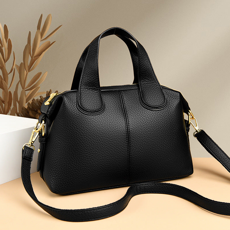 Elegant Faux Leather Handbag Bowlift