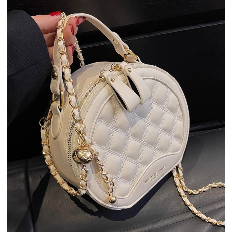 Quilted Round Crossbody Bag Bowlift