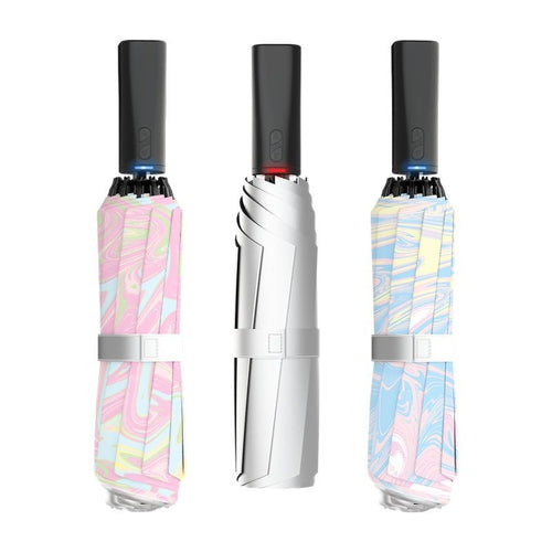 Women's automatic folding umbrella with marbled design Bowlift