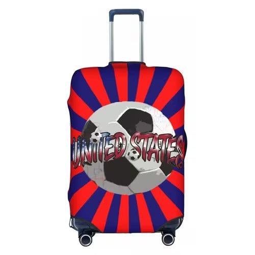 Unisex nan elastic luggage cover with football argyle pattern, tear-resistant stretch cover for trolley with handle and wheel openings Bowlift