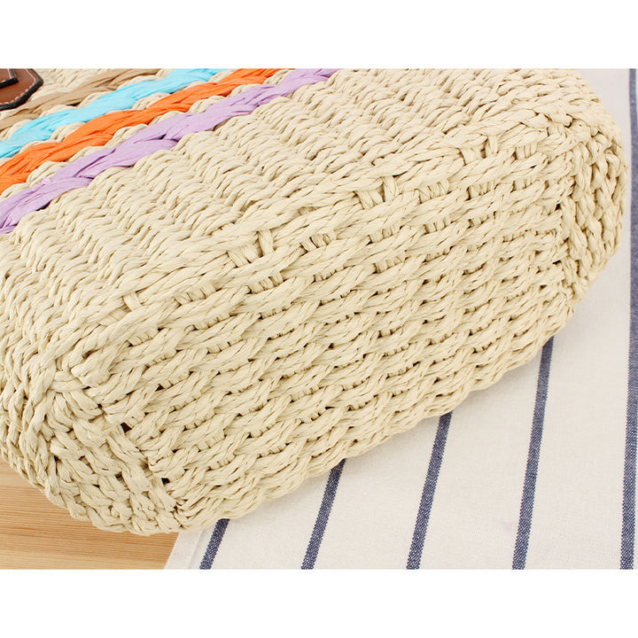 Beautiful braided straw bag with leather handles Bowlift