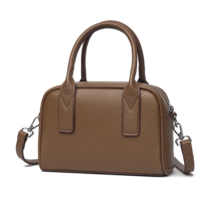 Textured Leather Mini Handheld Satchel Bowlift