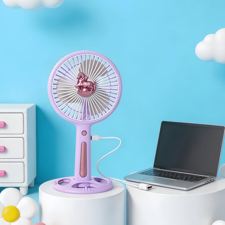 Women's Portable Handheld Fan with Flexible Angle and USB Connection Bowlift