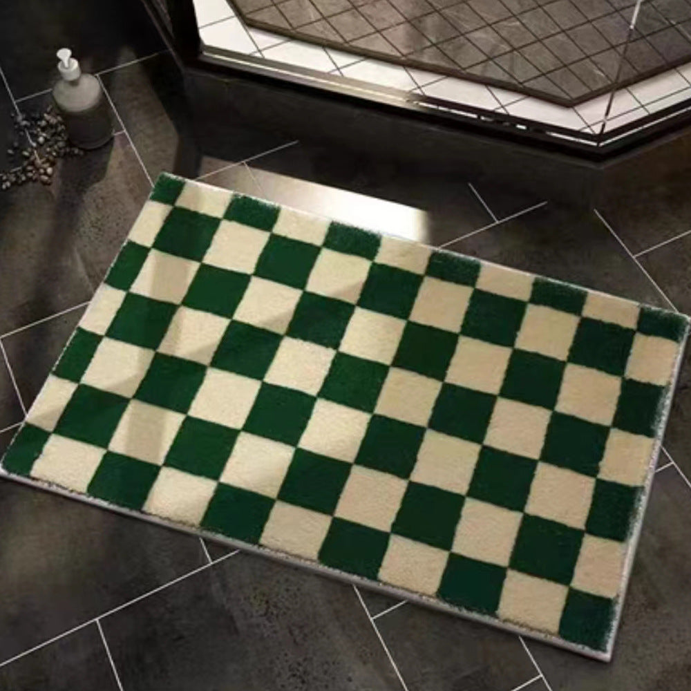 Stylish Checkered Bath Mat Bowlift