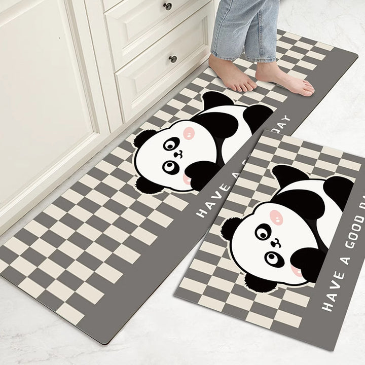 Playful Panda-Themed Kitchen Runner Mat
