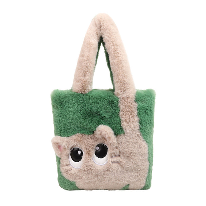Plush shoulder bag with cat motif Bowlift