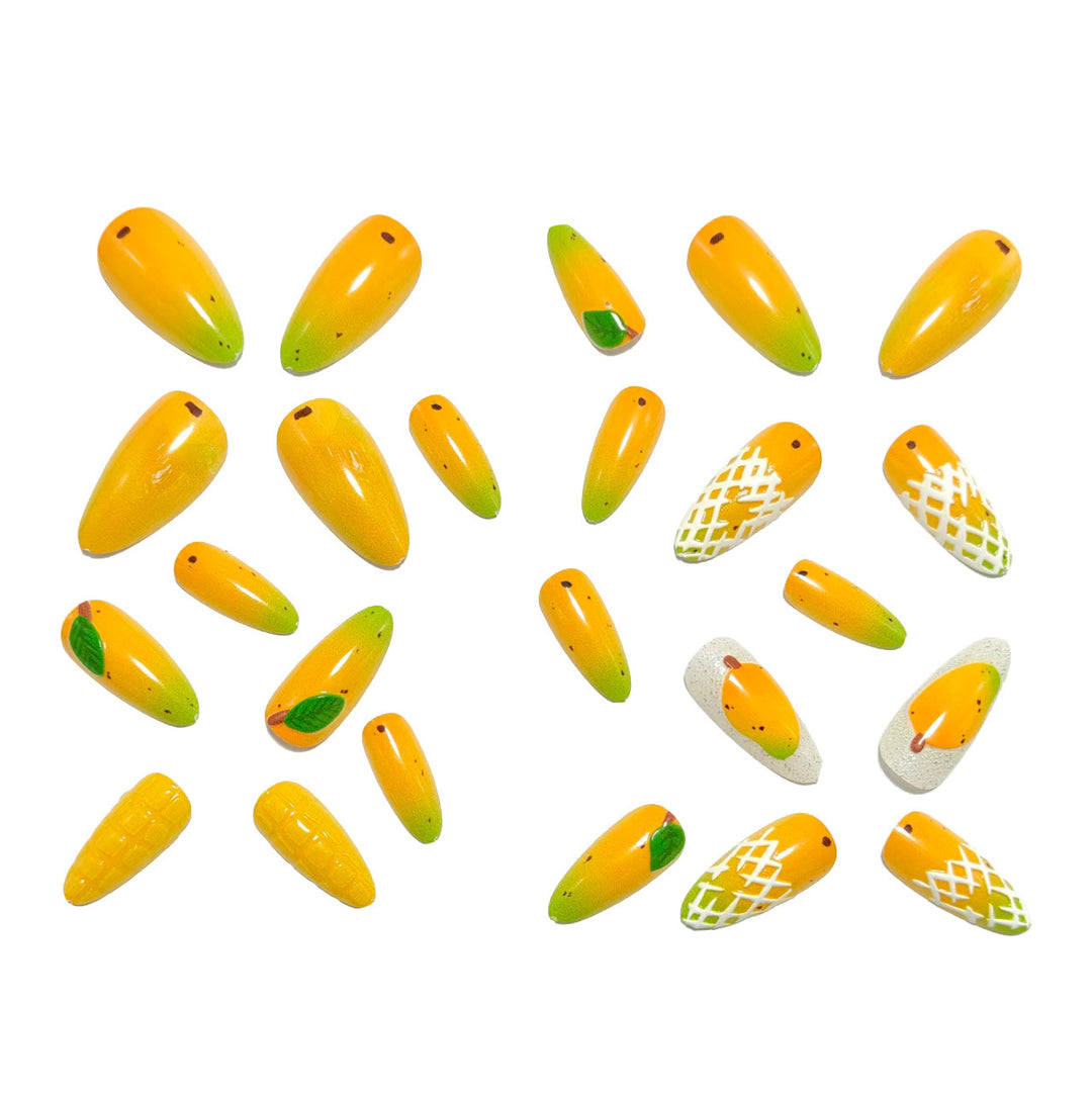 Artificial nails with fruity mango design Bowlift