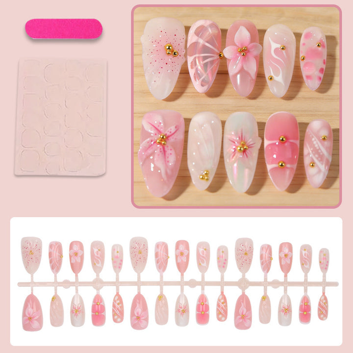 Floral Design Press-On Nails Bowlift