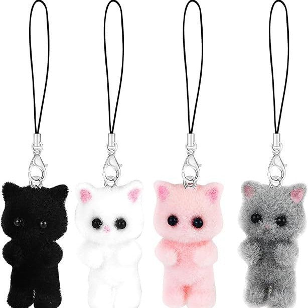 Cat-Themed Charms Keychain Set Bowlift