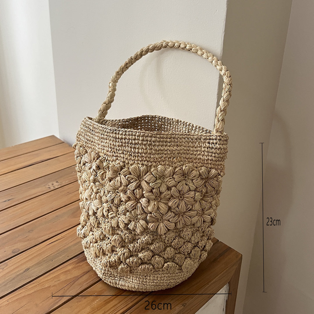 Handmade basket bag with braided handle Bowlift