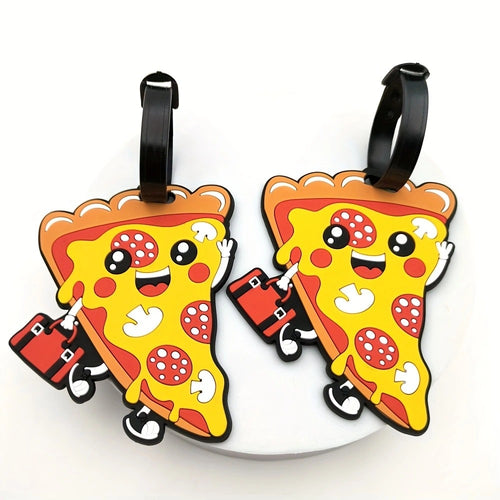 Playful Pizza Slice Luggage Tag Bowlift