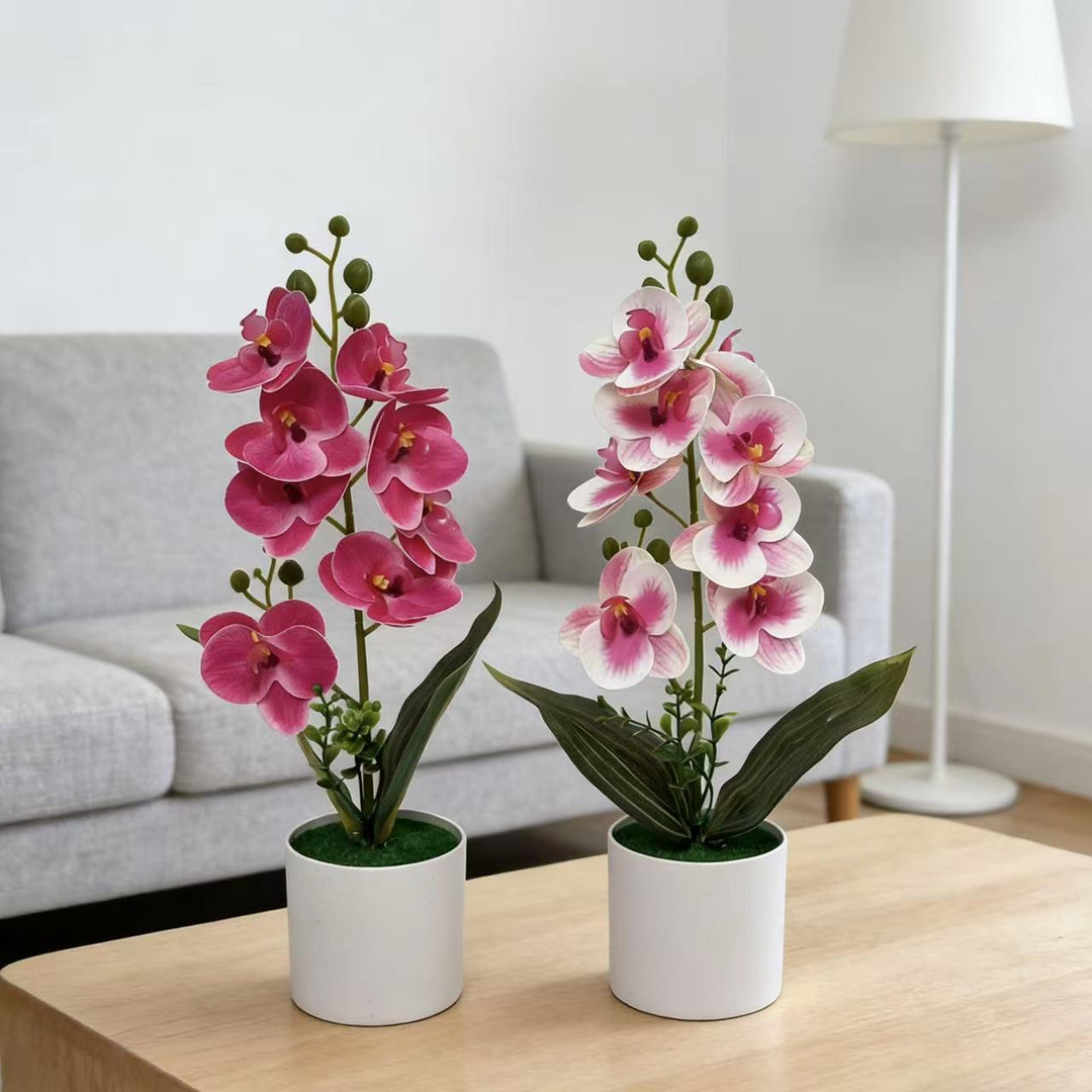 Decorative Artificial Orchid Arrangement for Tabletop Home Decor