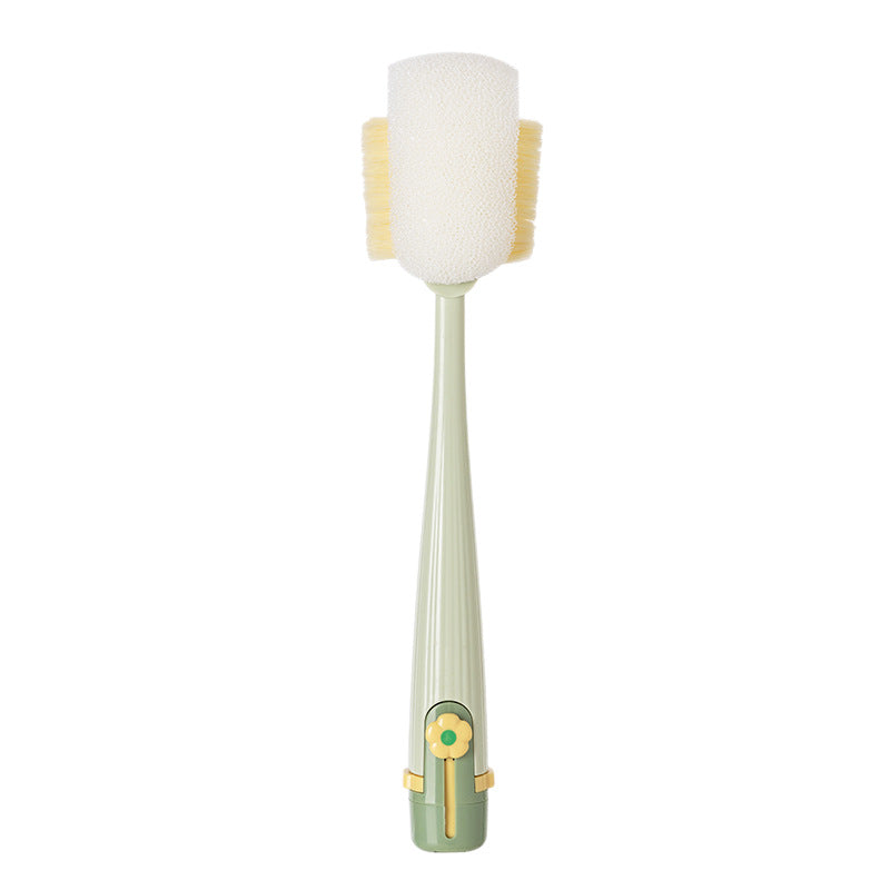 Ergonomic long-handle bottle and straw cleaning brush set with replaceable sponge head Bowlift