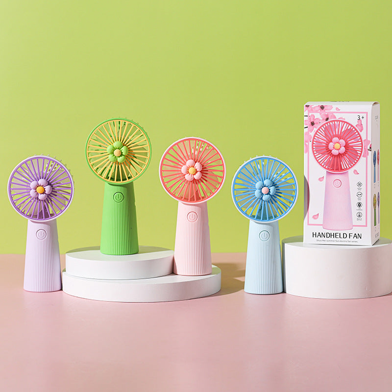 Flower-Themed Handheld Cooling Fan Bowlift
