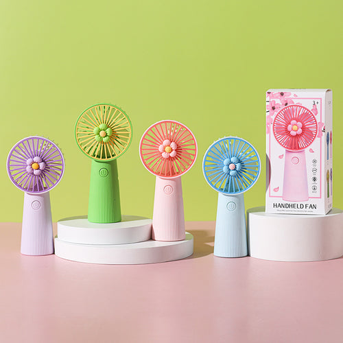Decorative Floral Handheld Cooling Fan Bowlift