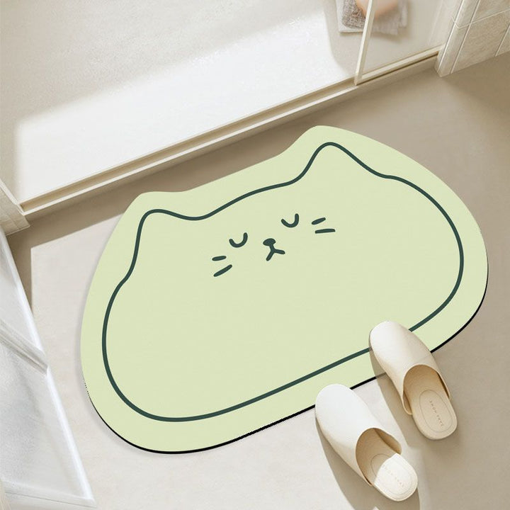 Cat-Themed Plush Bath Mat Bowlift