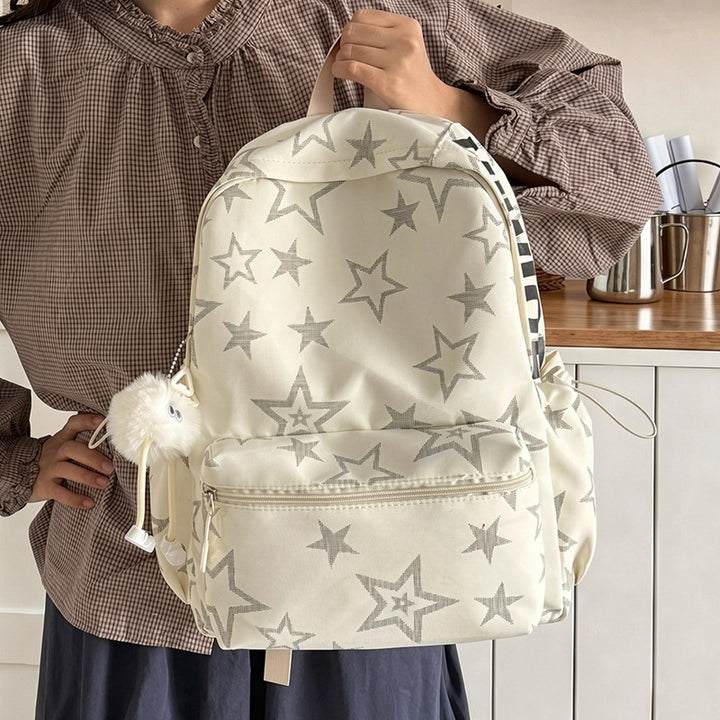 Star-Embellished Casual Backpack Bowlift