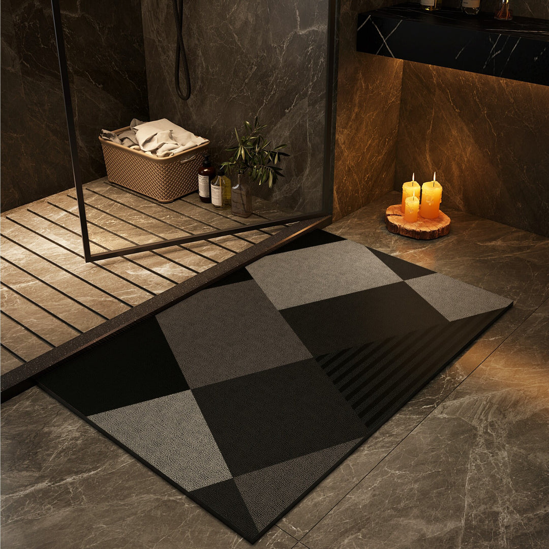 Geometric Patterned Non-Slip Bath Mat Bowlift