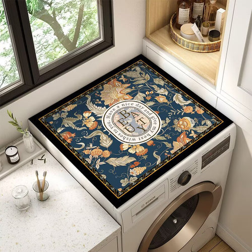 Decorative Floral Laundry Room Counter Mat Bowlift