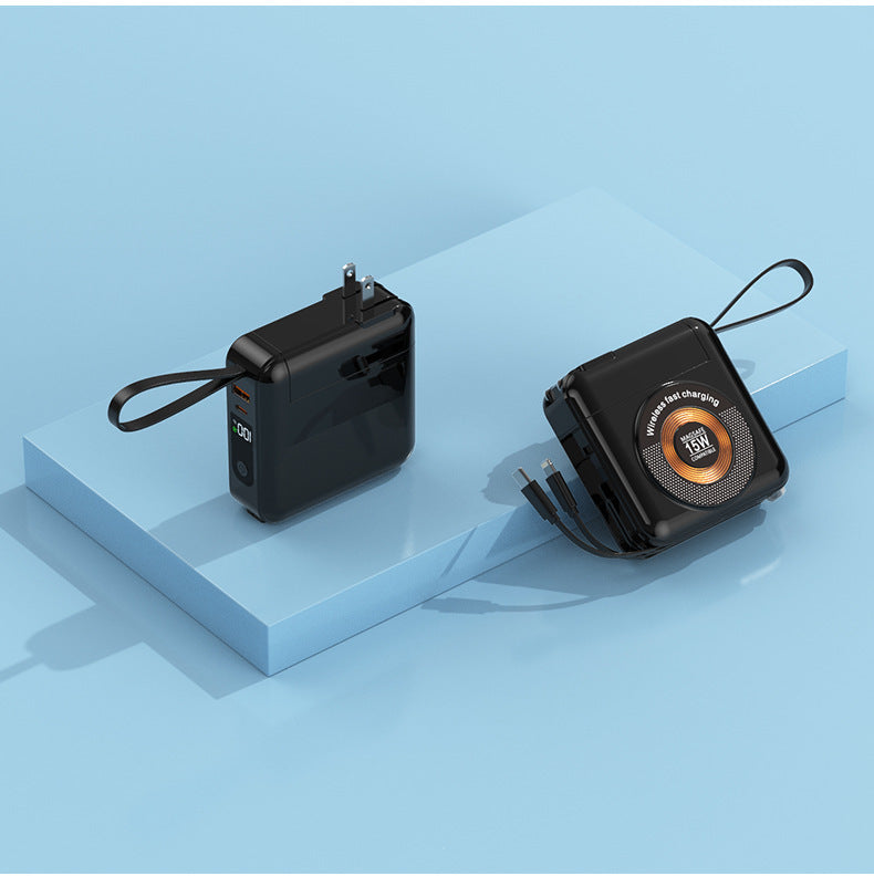 Portable charger with integrated wireless fast charging Bowlift