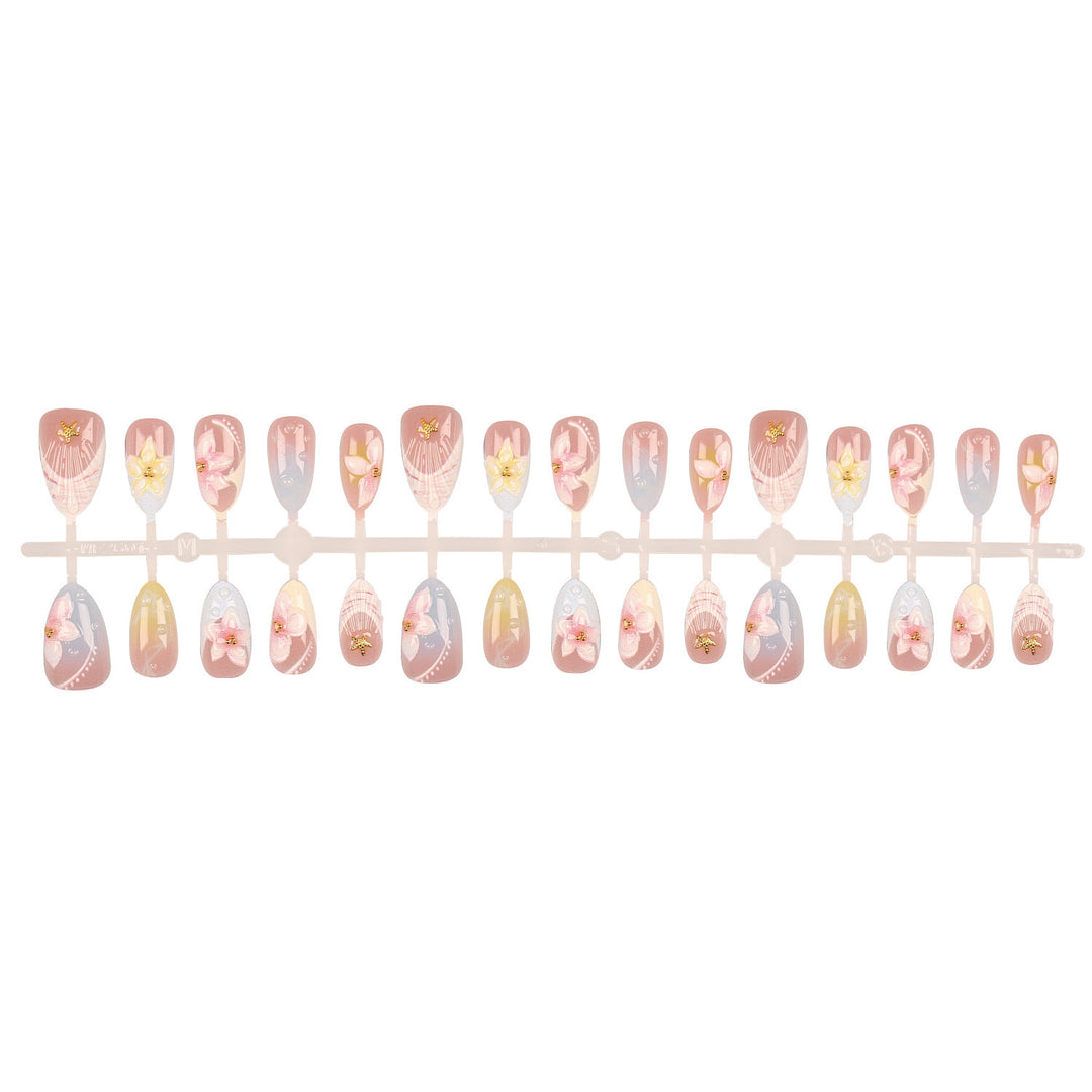 Decorative Floral Press-On Nail Collection