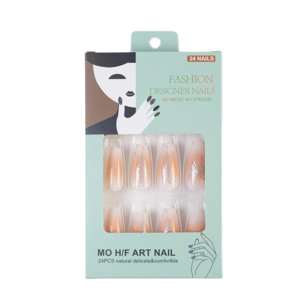 Artifical nails with elegant butterfly design Bowlift