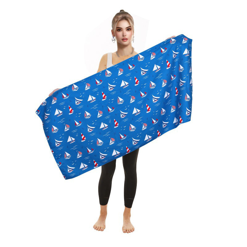 Women's beach towel with colorful flamingo design Bowlift