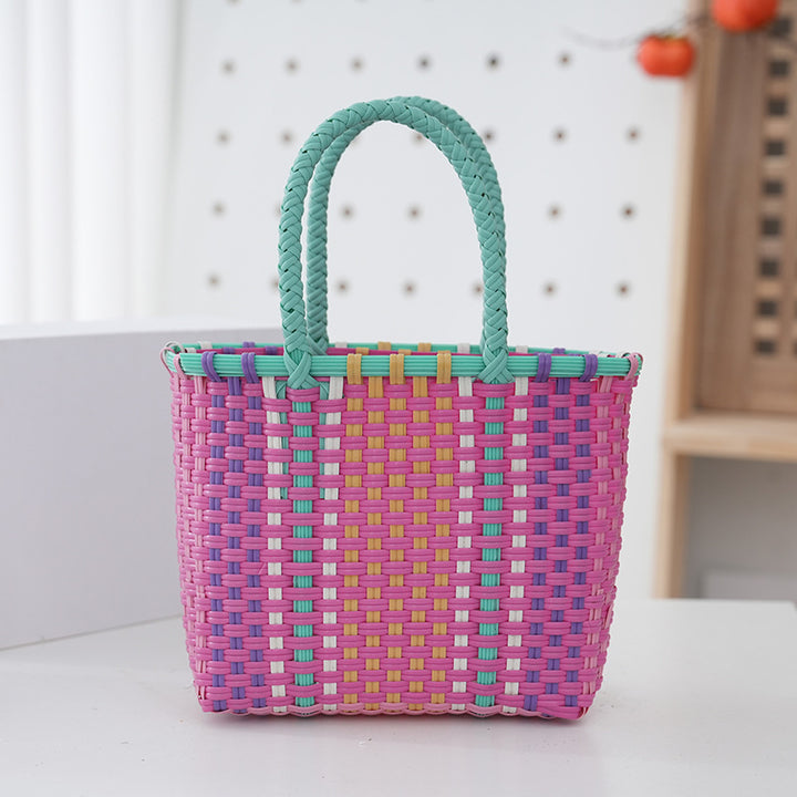 Handbag Made of Durable Plastic Fabric with Braided Design Bowlift