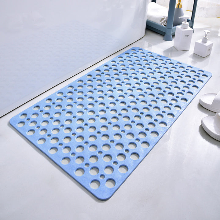 Perforated anti-slip drainage bath mat with textured non-toxic PVC surface Bowlift