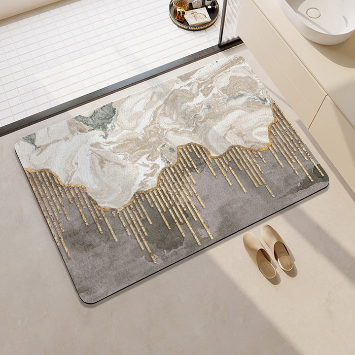 Geometric Patterned Bath Rug Bowlift
