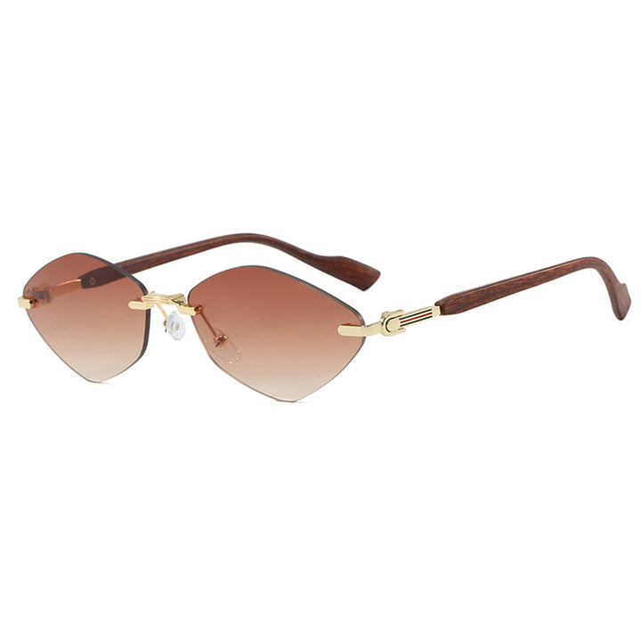 Women's geometric sunglasses with luxurious wooden arms and polarized lenses Bowlift