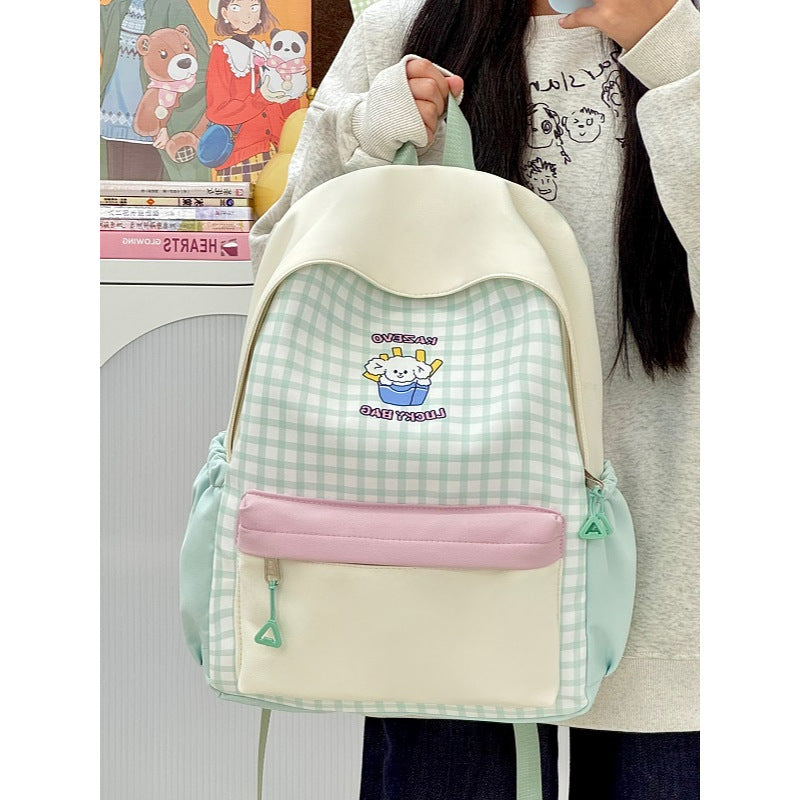 Casual Checkered Backpack Bowlift