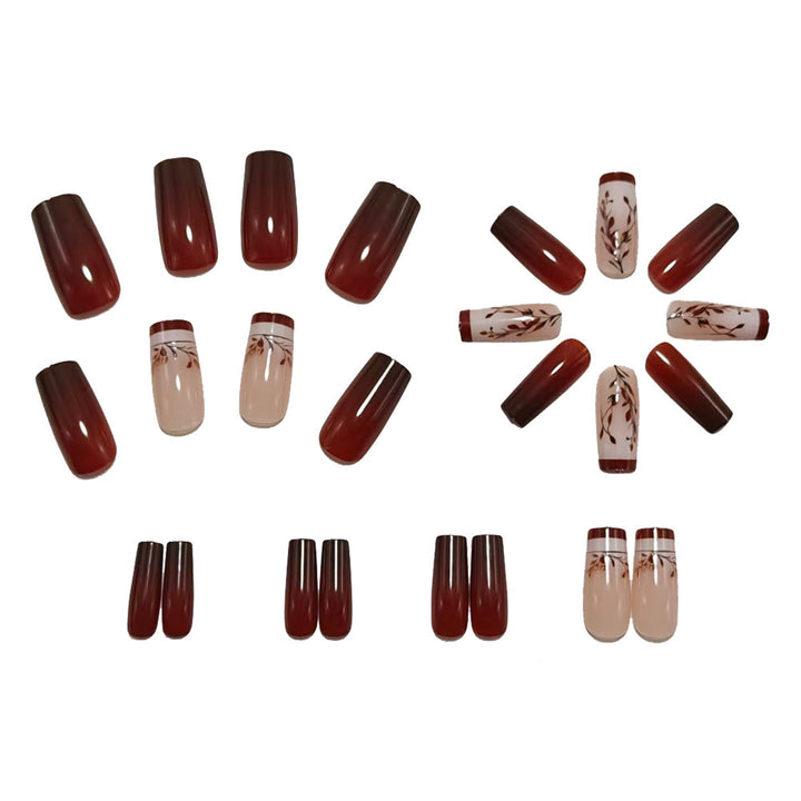 Artificial nails with elegant floral design and elegant gradient colors Bowlift