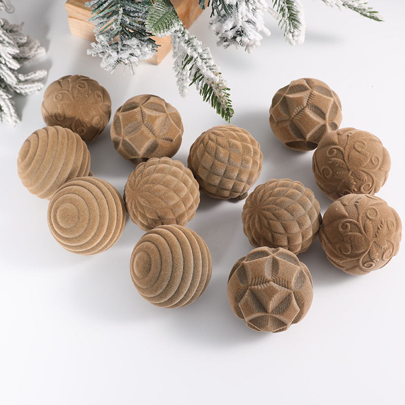 BowLift | Flocking Christmas Ball 6cm12 Boxed Christmas Tree Velvet Ball Holiday Decorations