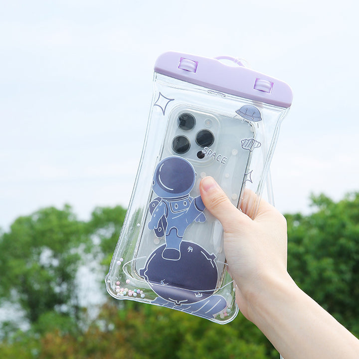 Waterproof phone pouch with adjustable lanyard and transparent touch-sensitive sleeve Bowlift