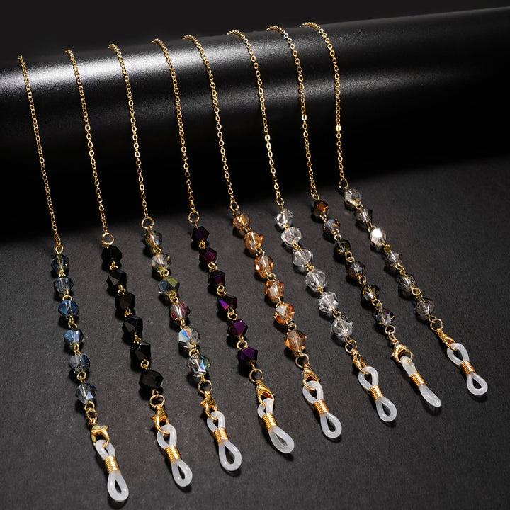 Elegant Crystal Beaded Glasses Chain Bowlift