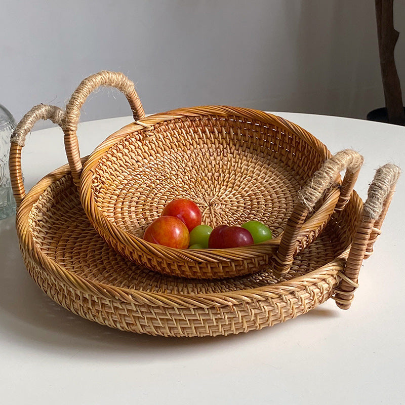 Handwoven storage basket with sturdy handles Bowlift