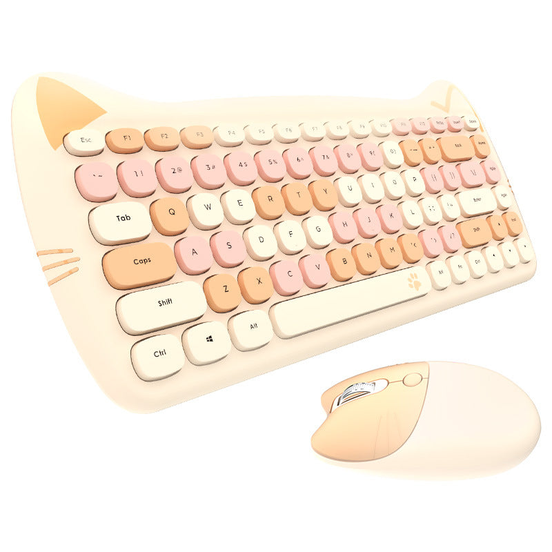 Cute Themed Wireless Keyboard and Mouse Set Bowlift