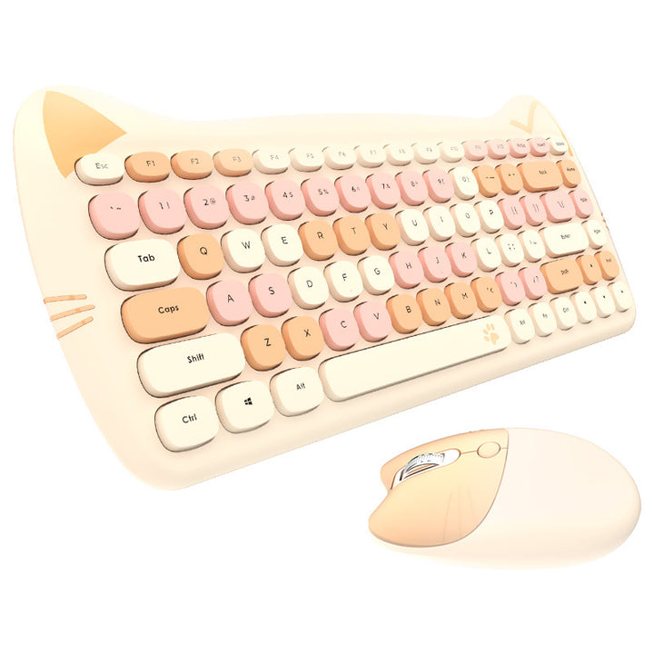 Cute Themed Wireless Keyboard and Mouse Set Bowlift