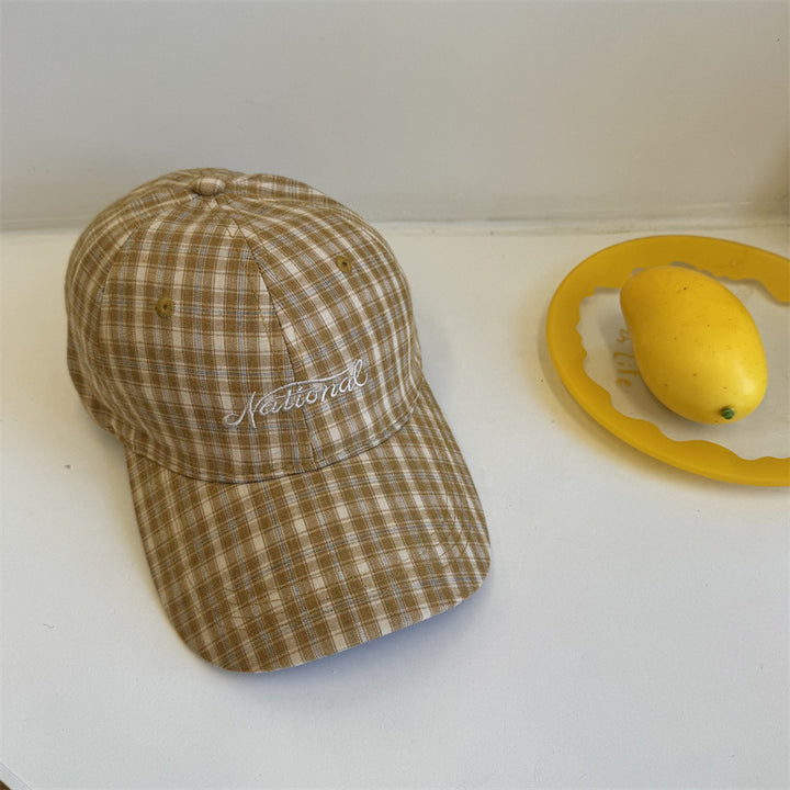 Men's Checkered Cotton Baseball Cap Bowlift