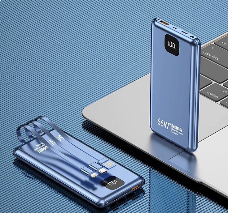 High-speed power bank with multifunctional cable and digital display Bowlift