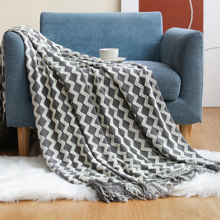 Cozy Textured Throw Blanket Bowlift