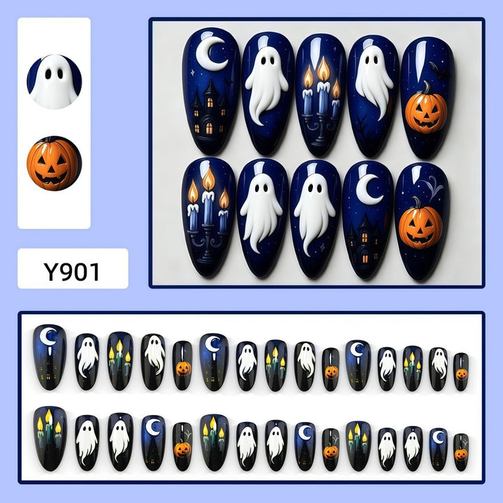 Artificial nails in festive Halloween design Bowlift