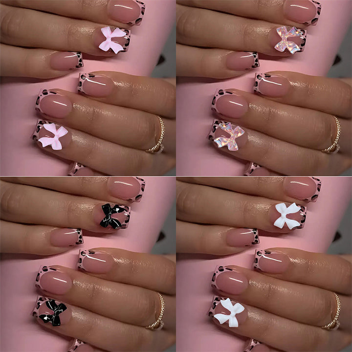 Acrylic nail set with cute bow and flower designs Bowlift
